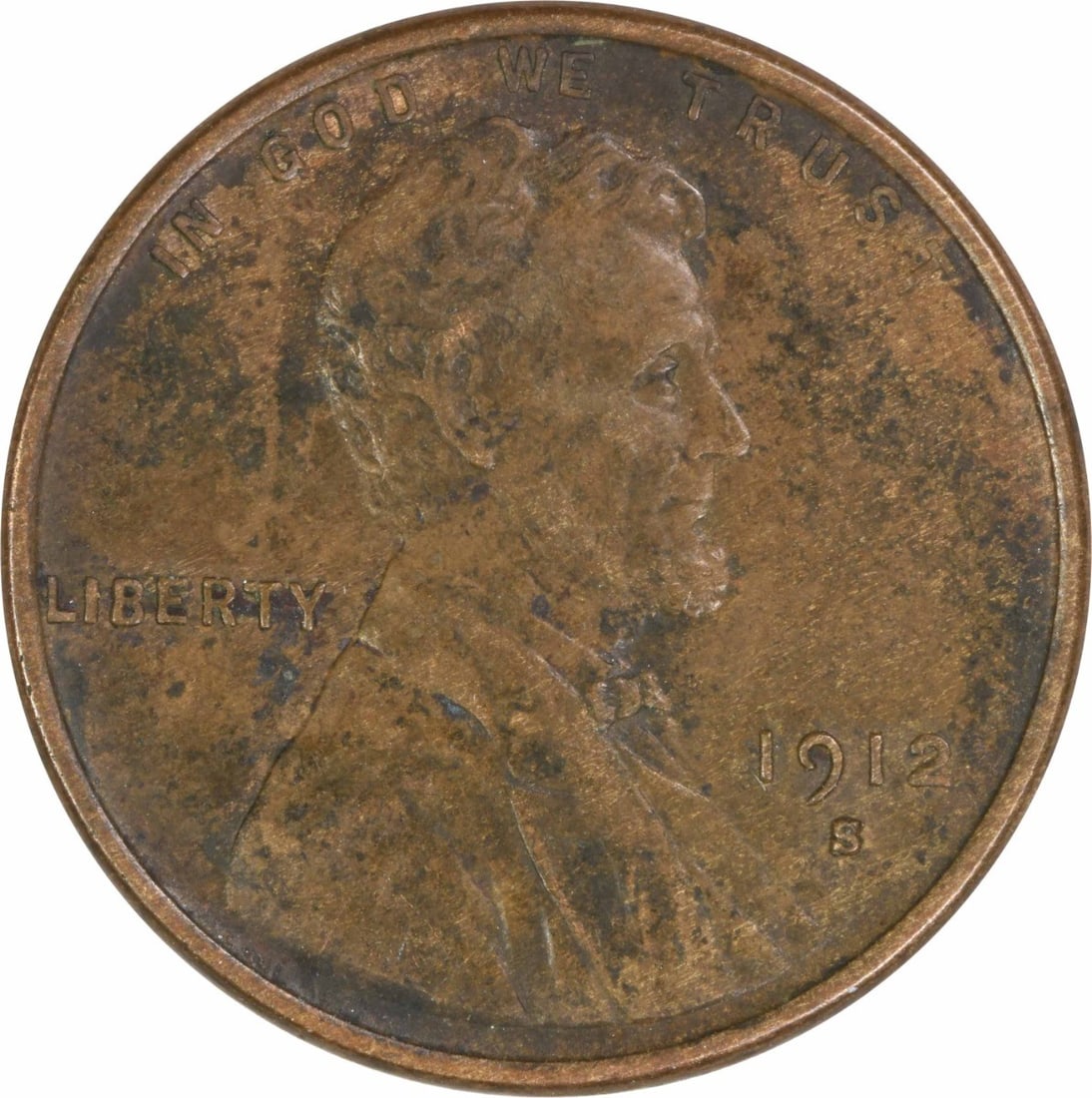 1912 S Lincoln Wheat Small Cent AU Copper Uncertified (1 of 2)