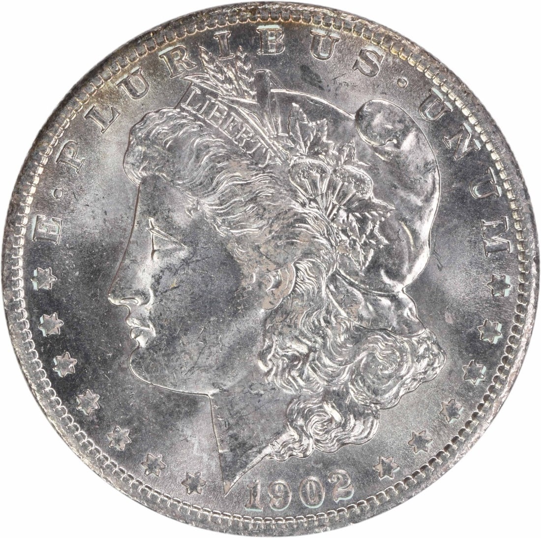 Choice BU 1902-O Silver Morgan Dollar Uncirculated Uncertified: Choice BU 1902-O Silver Morgan Dollar Uncirculated Uncertified This 1902-O Morgan Silver Dollar is a Choice BU (Brilliant Uncirculated) coin from the New Orleans Mint. It is uncertified and features a