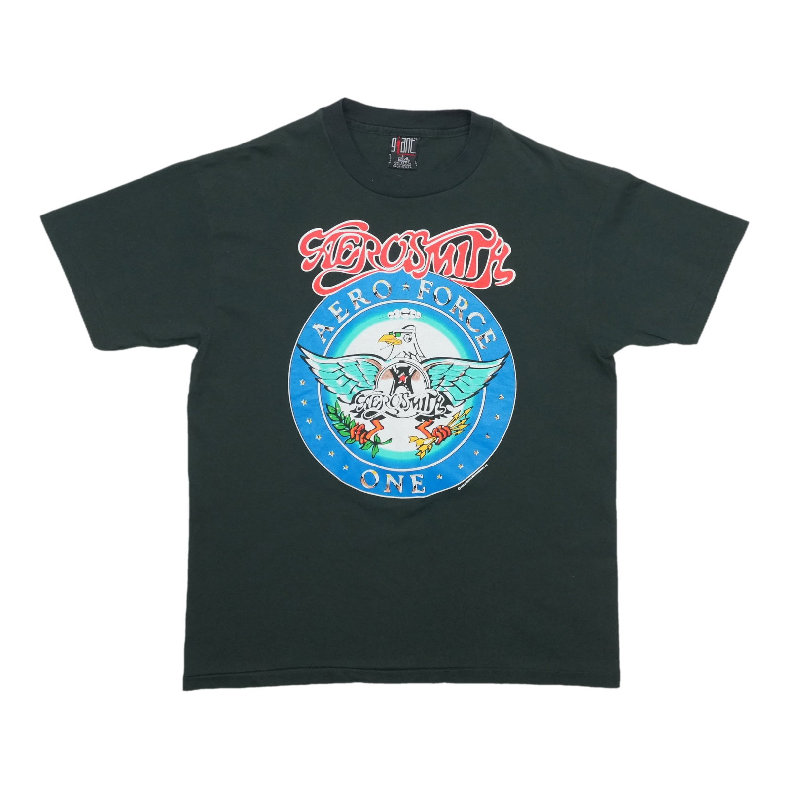 Vintage 1990s Aerosmith Aero Force One Black Cotton T Shirt (1 of 5)