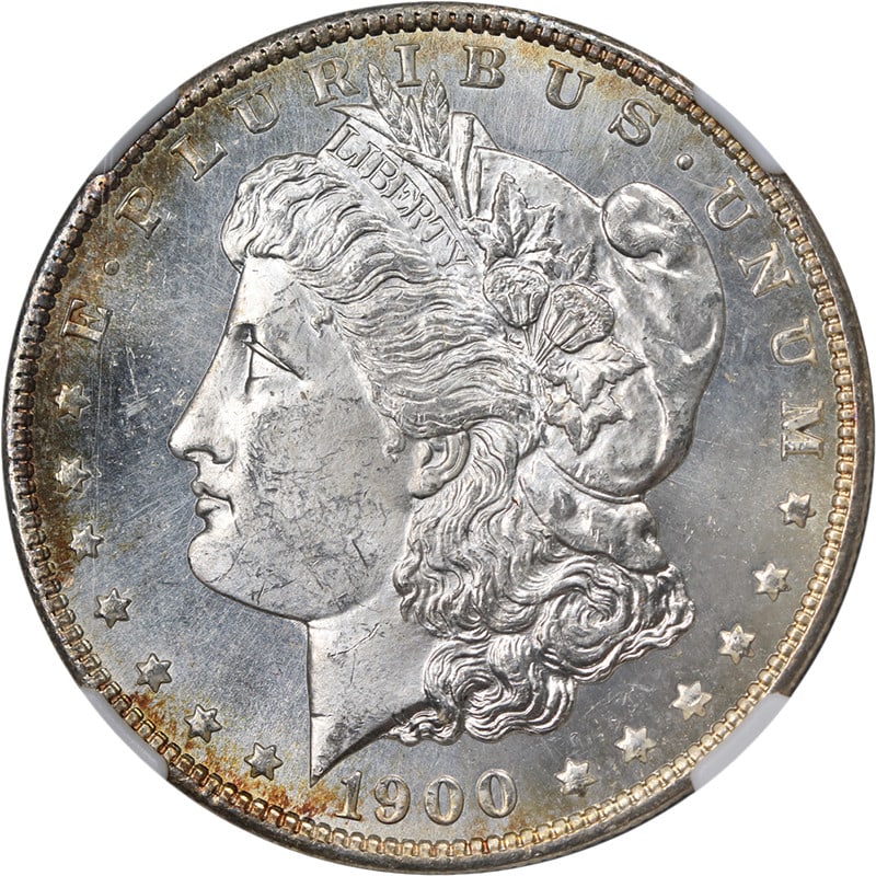 1900-O Morgan Silver Dollar NGC MS66 Uncirculated Strong Strike: 1900-O Morgan Silver Dollar NGC MS66 Uncirculated Strong Strike This stunning 1900-O Morgan Silver Dollar showcases superb eye appeal with fantastic luster and a strong strike. The coin features semi 