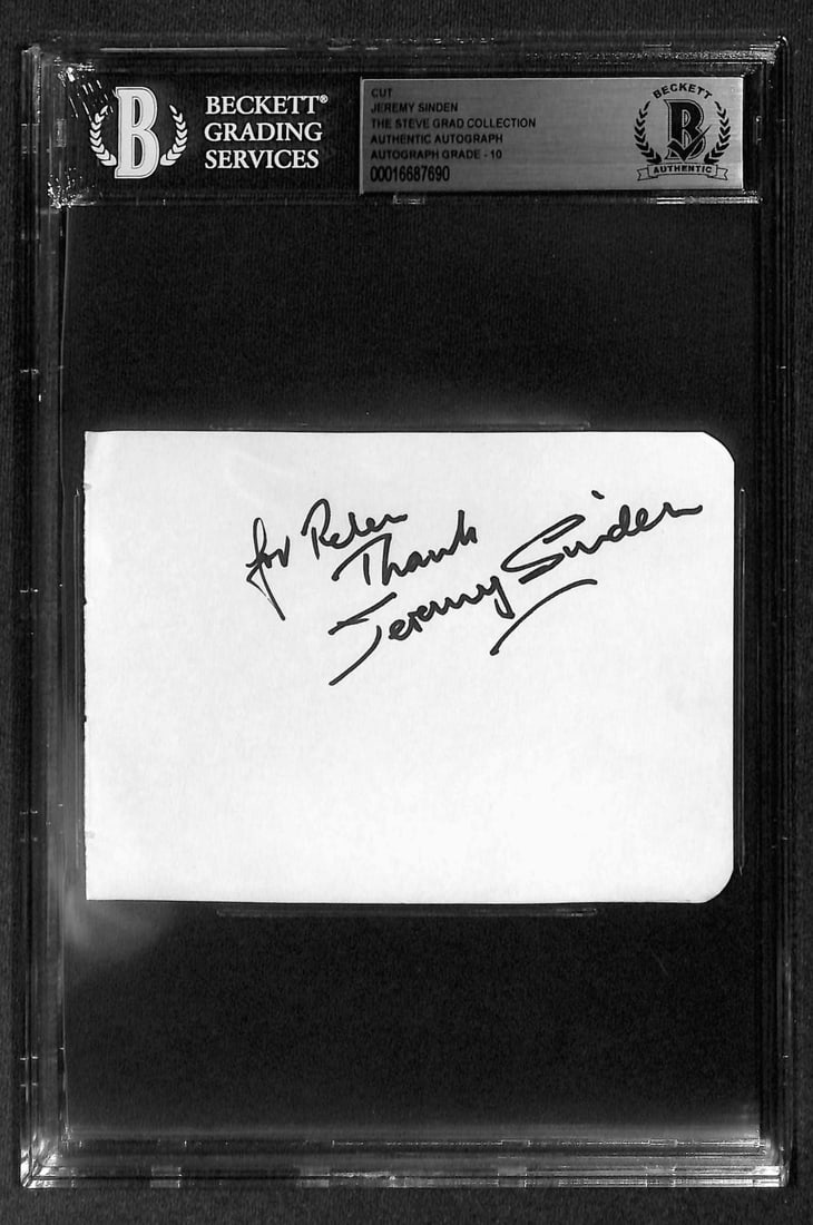 Beckett slabbed Jeremy Sinden signed album page Gold 2 auto 10 (1 of 1)
