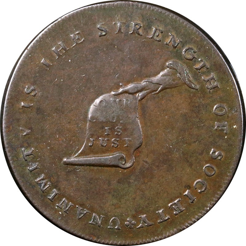 Kentucky Cent token struck in England circa 1792 to 1794 choice XF AU (1 of 2)