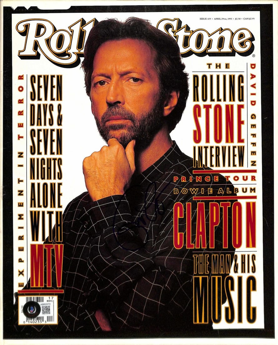 Beckett LOA Eric Clapton Autographed Rolling Stone April 23 1994 Magazine (1 of 1)