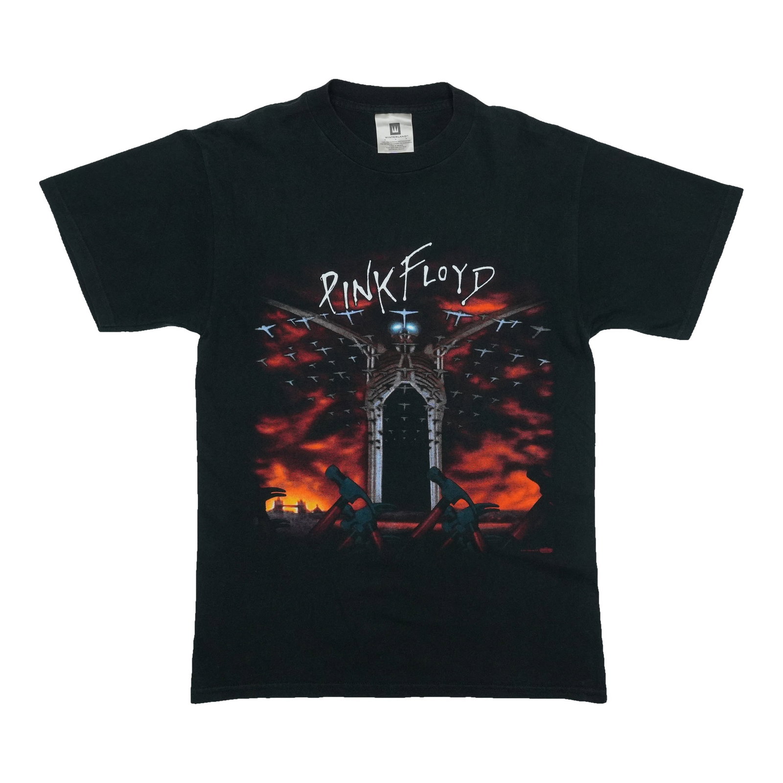 Black 1997 Pink Floyd The Wall Vintage Cotton T Shirt Medium: Black 1997 Pink Floyd The Wall Vintage Cotton T Shirt Medium Original vintage 1997 Pink Floyd The Wall shirt in black, described as a true vintage piece rather than a modern reproduction. It is in goo