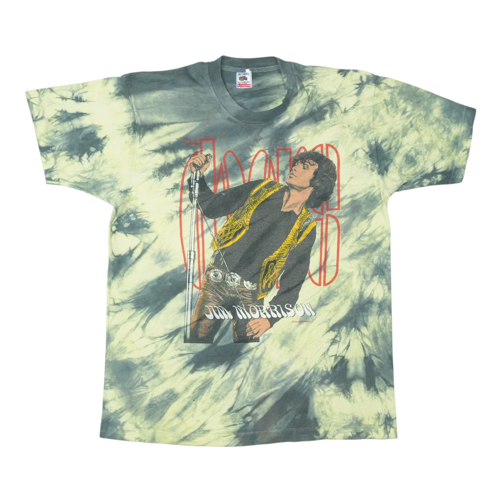 Vintage 1988 Tie Dye Cotton Shirt Featuring Jim Morrison and The Doors (1 of 4)
