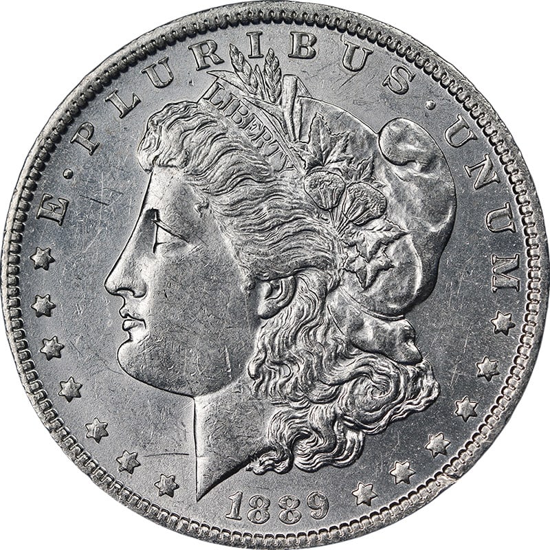 1889 O Morgan Silver Dollar Uncirculated Oval O Mint Mark: 1889 O Morgan Silver Dollar Uncirculated Oval O Mint Mark 1889-O Morgan Silver Dollar with nice eye appeal, luster, and strike. The coin is described as bright white with nice color and surfaces. Pre-