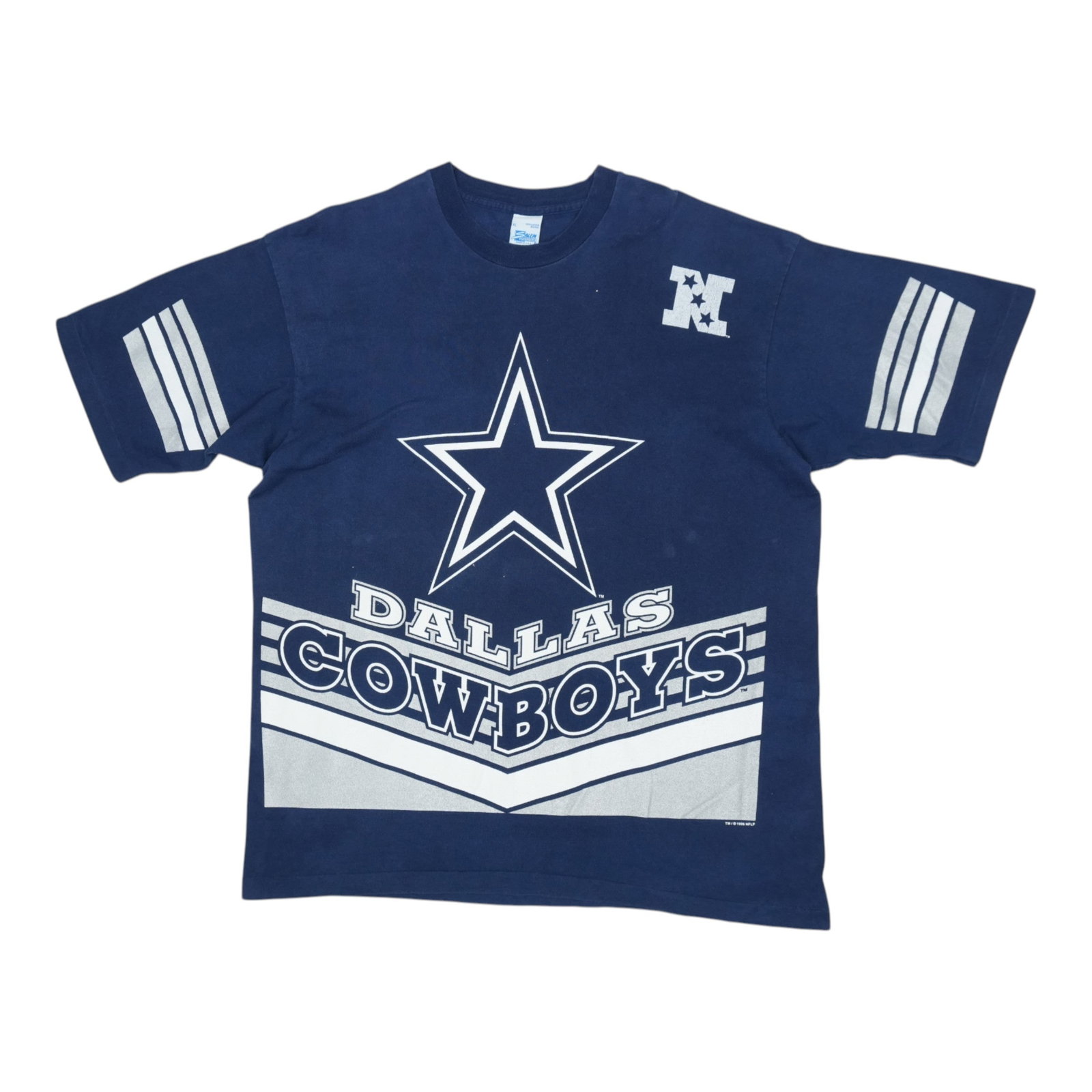 Vintage 1995 Dallas Cowboys Blue Cotton Jersey Shirt Extra Large: Vintage 1995 Dallas Cowboys Blue Cotton Jersey Shirt Extra Large This is an original vintage 1995 Dallas Cowboys jersey shirt featuring graphics on both the front and back. The shirt is made from 100%