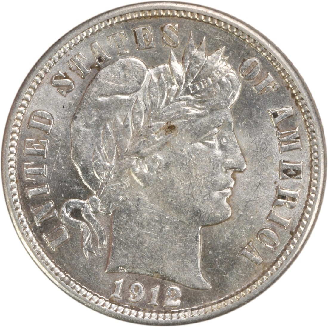 1912-S Barber Silver Dime AU Uncertified 90% Silver 10C Coin: 1912-S Barber Silver Dime AU Uncertified 90% Silver 10C Coin This 1912-S Barber Silver Dime is a remarkable find for coin collectors. Struck in San Francisco, this coin features the iconic Barber desi