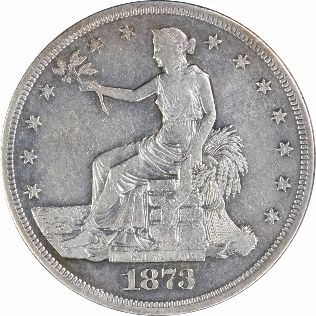 1873 CC United States Trade Dollar Silver $1 EF Uncertified (1 of 2)