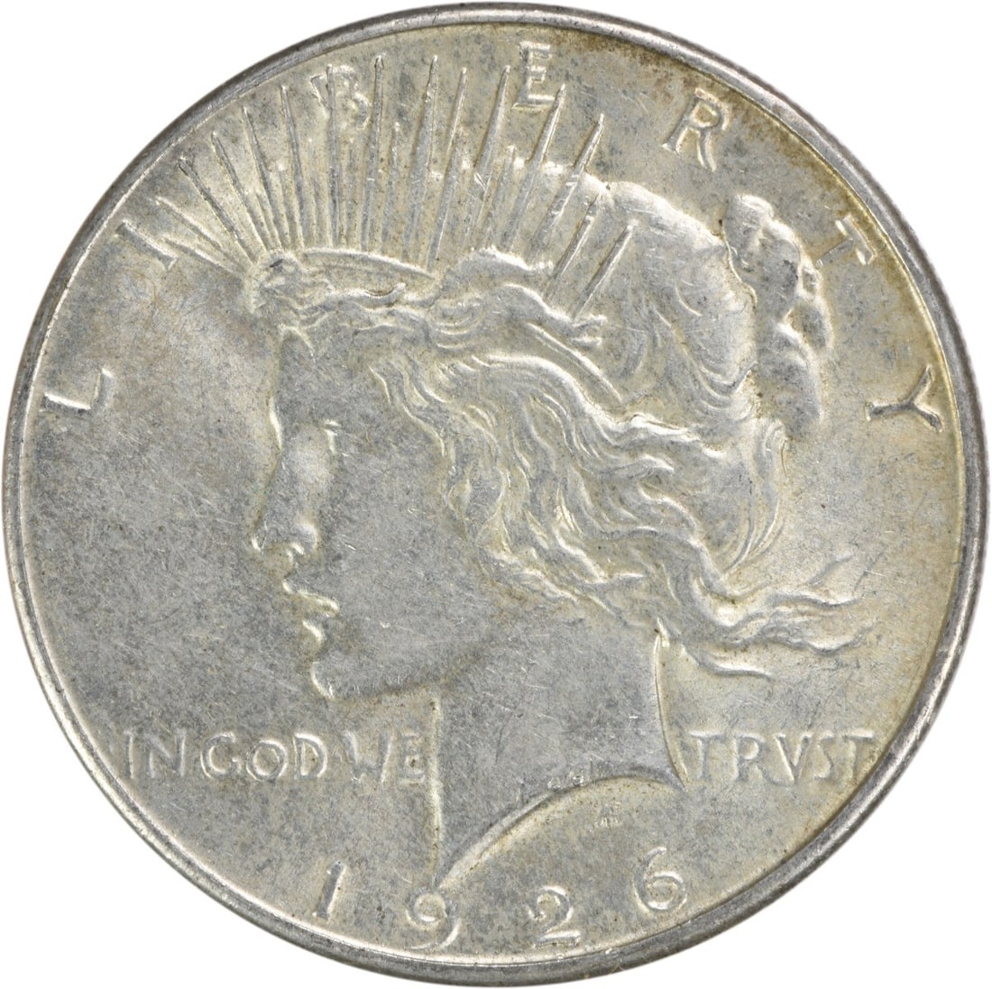 1926 S Peace Dollar Silver $1 AU Uncertified Coin: 1926 S Peace Dollar Silver $1 AU Uncertified Coin 1926-S Peace silver dollar in AU slider grade. This uncertified, pre-owned coin is a circulated example of the classic United States $1 Peace dollar s