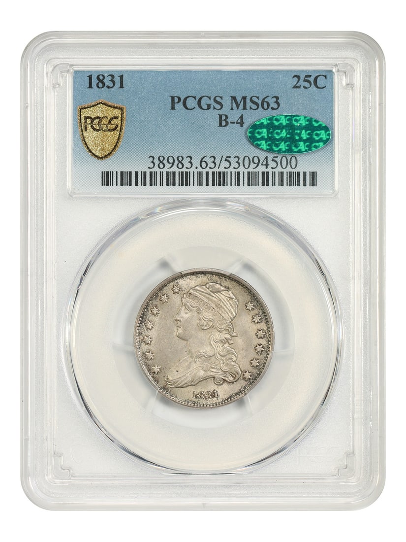 1831 Capped Bust Quarter 25C PCGS CAC MS63 Browning 4 (1 of 5)