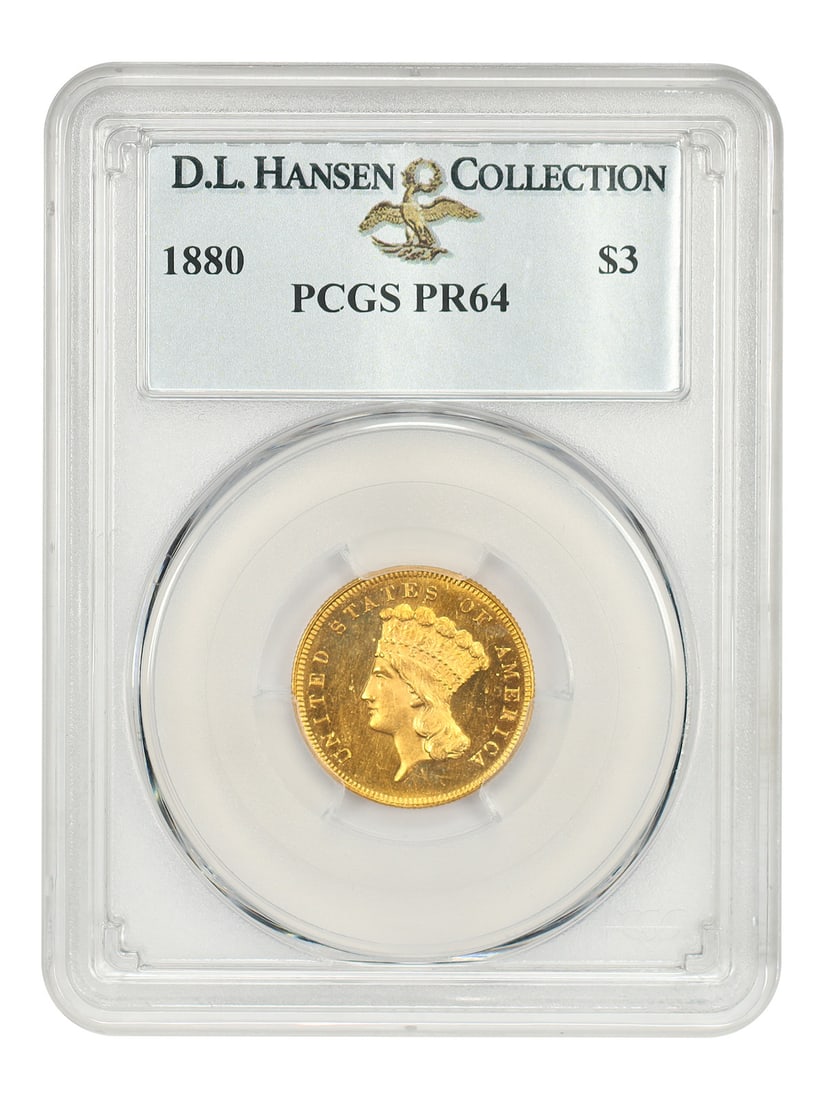 1880 $3 Gold Coin PCGS PR64 Limited Mintage Rare Three Dollar: 1880 $3 Gold Coin PCGS PR64 Limited Mintage Rare Three Dollar This 1880 $3 gold coin is certified by PCGS with a grade of PR64, indicating an uncirculated condition. Struck in Philadelphia, it belongs
