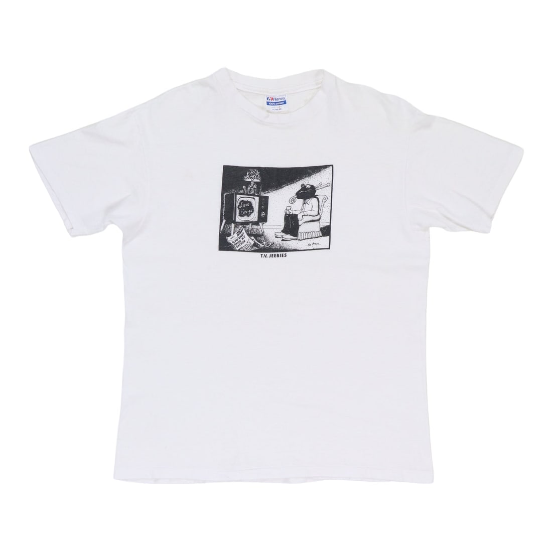 Vintage 1980s TV Jeebies White Cotton T-Shirt Extra Large (1 of 4)