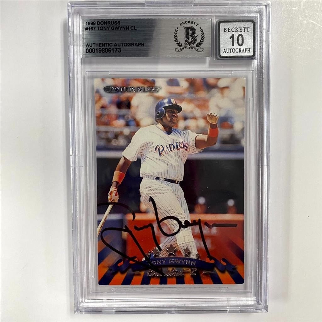 Tony Gwynn 1998 Donruss Checklist Auto Card BAS 10 (1 of 4)