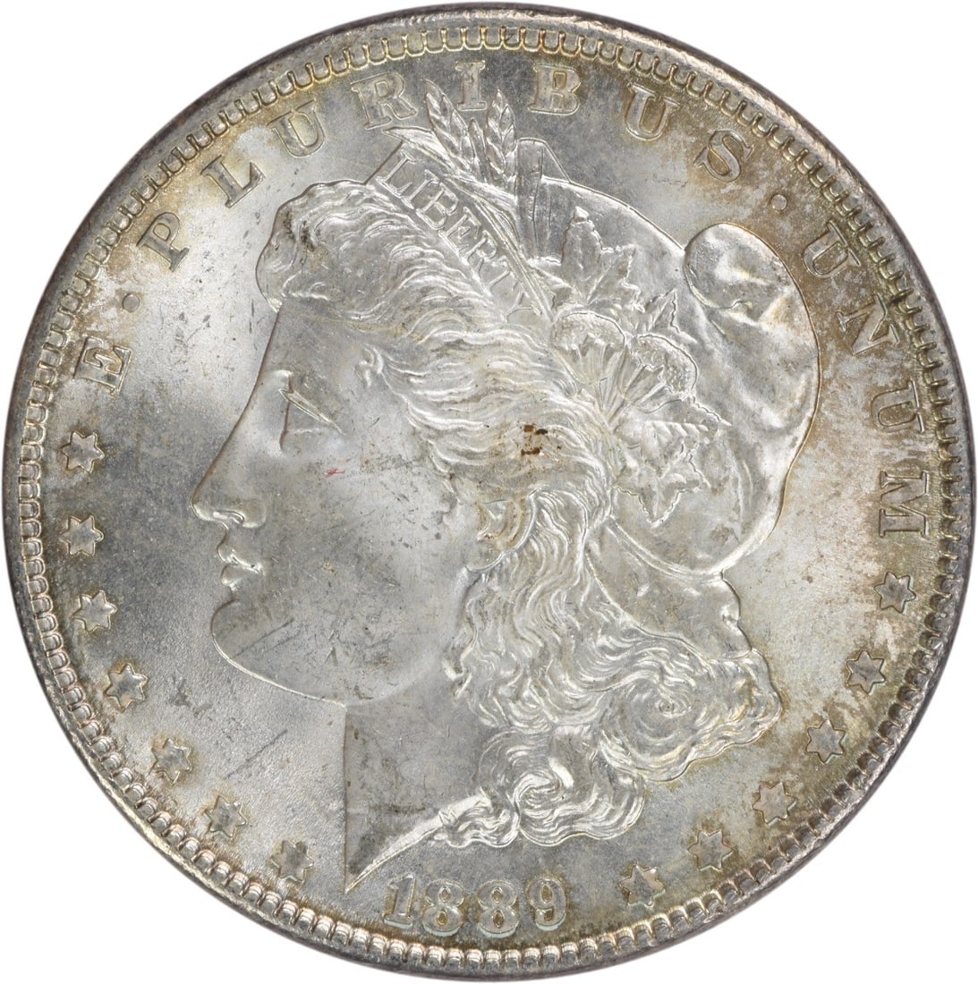 Choice BU 1889 Silver Dollar Morgan Uncertified Philadelphia Mint: Choice BU 1889 Silver Dollar Morgan Uncertified Philadelphia Mint This 1889 Morgan Silver Dollar is a Choice Brilliant Uncirculated (BU) coin from the United States. Composed of silver, it features no