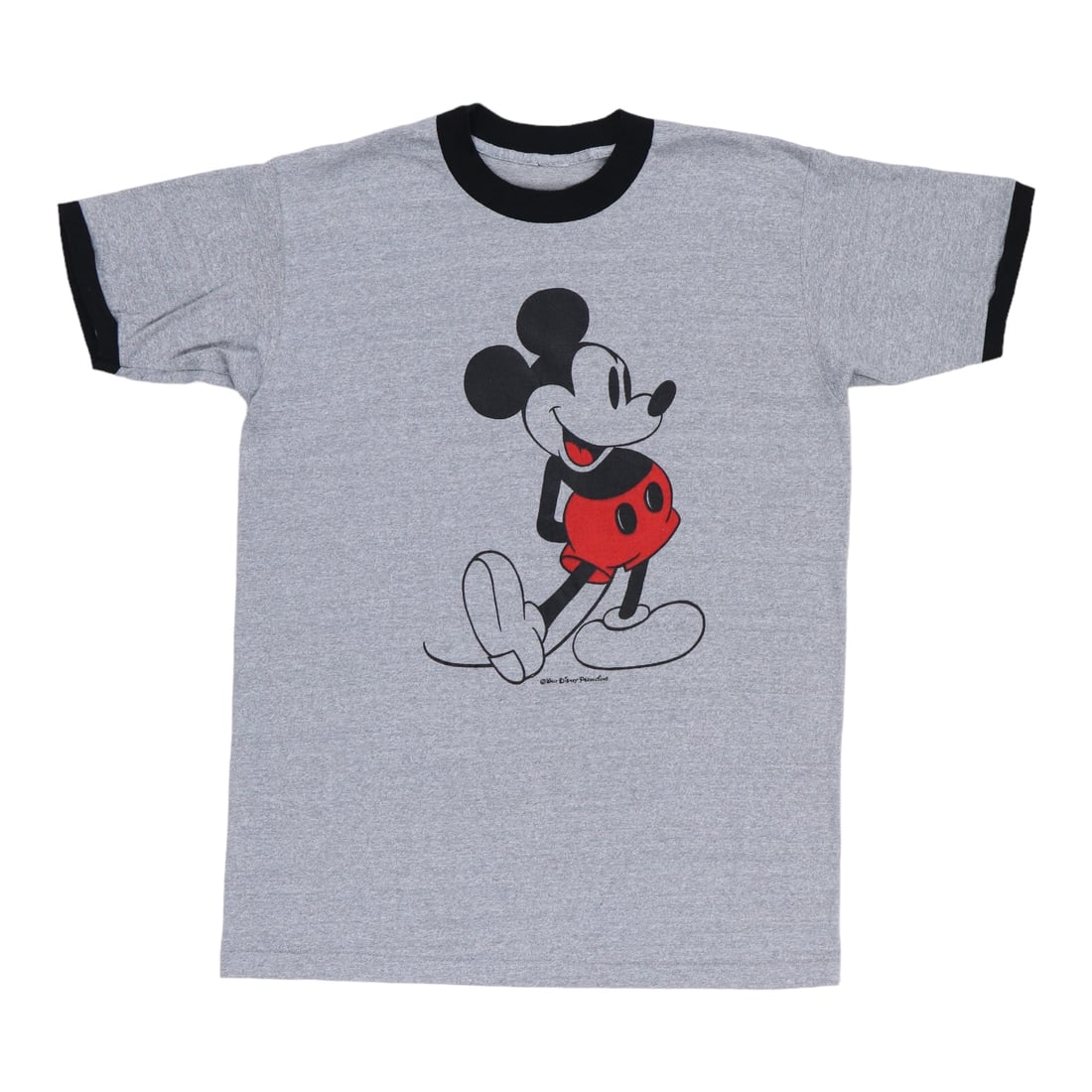 Vintage 1980s Gray Mickey Mouse Poly Cotton Disney Shirt (1 of 3)