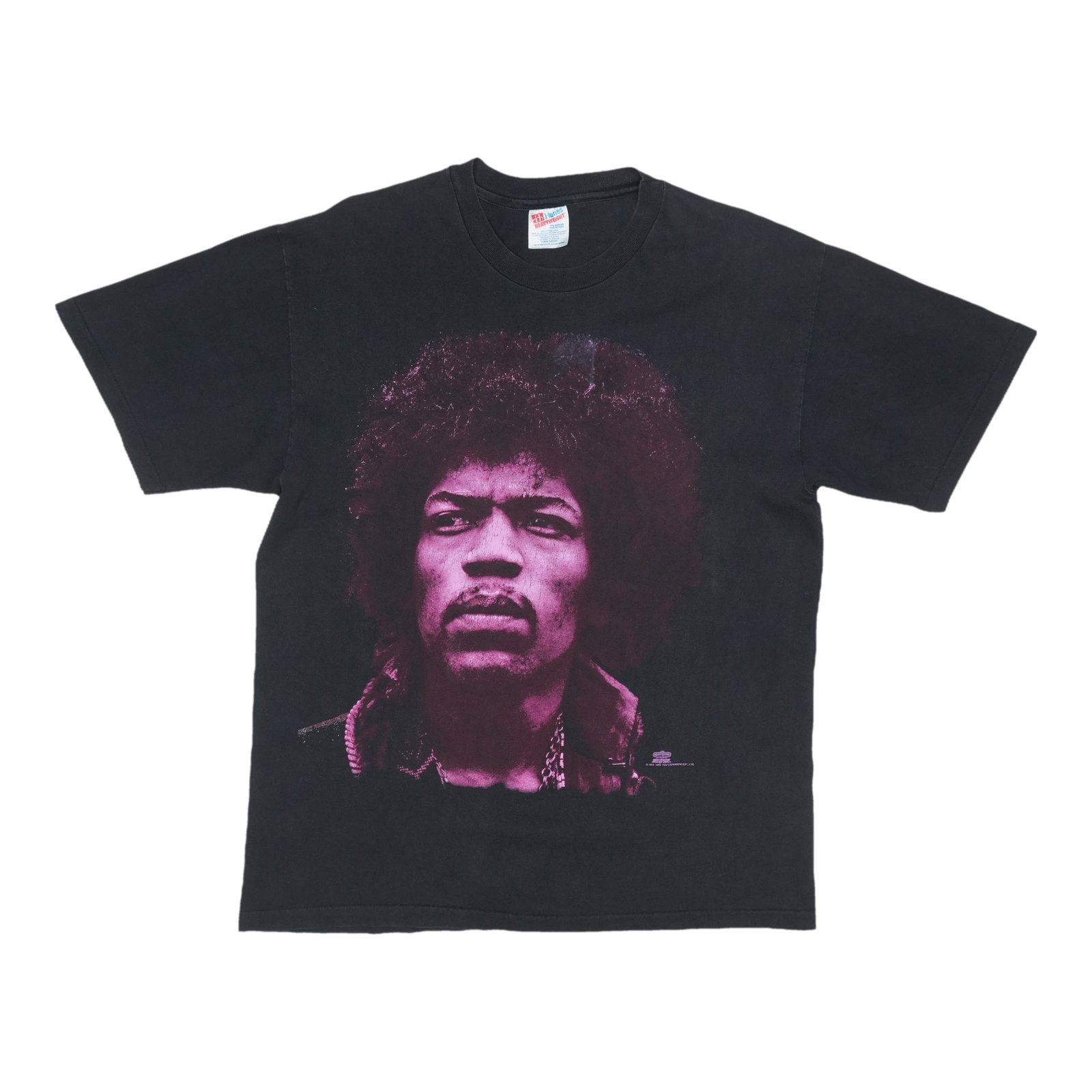Vintage 1994 Jimi Hendrix Black Cotton Purple Portrait Graphic T-Shirt: Vintage 1994 Jimi Hendrix Black Cotton Purple Portrait Graphic T-Shirt This is an original vintage 1994 Jimi Hendrix Purple Portrait shirt featuring a striking front graphic and no back graphics. The 