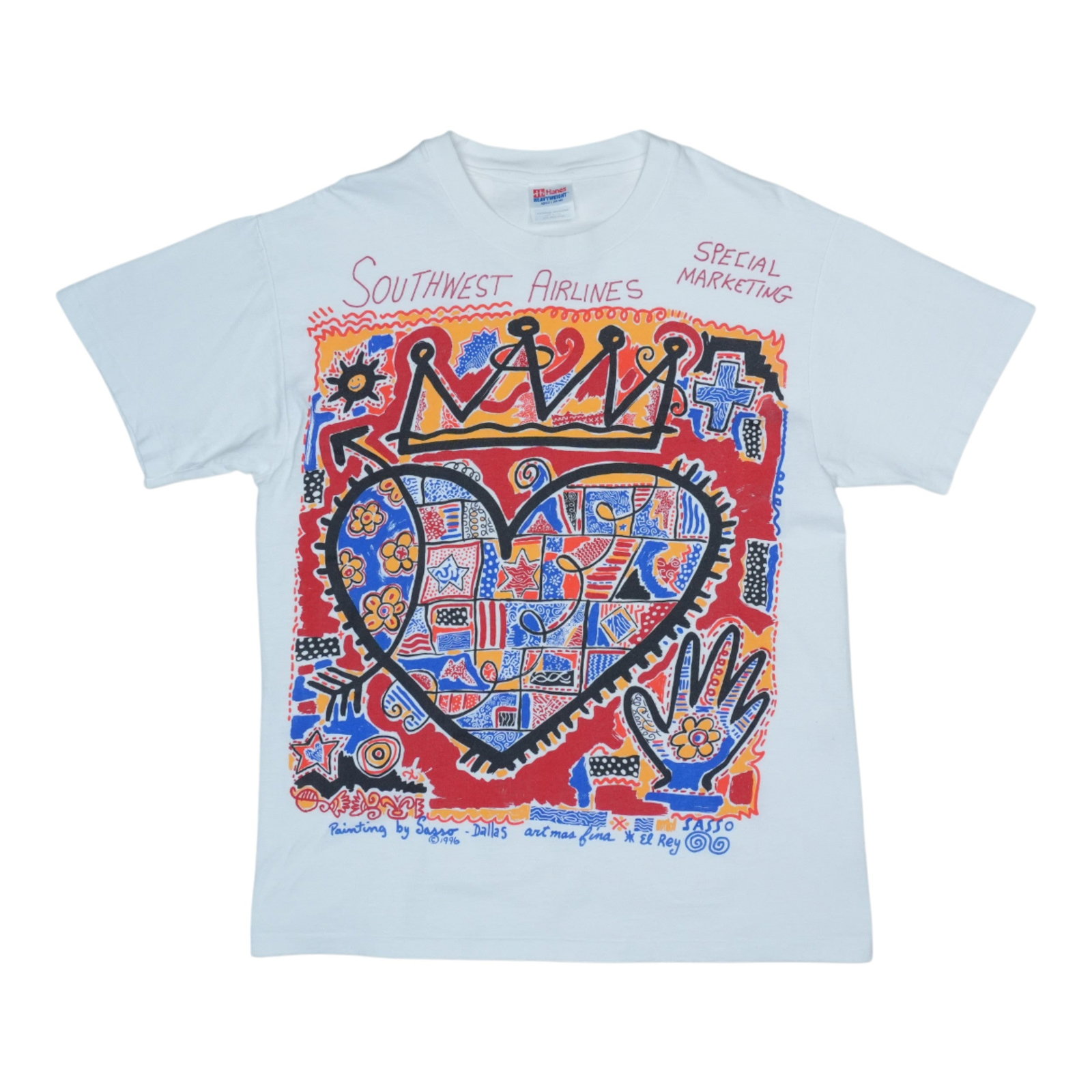 Vintage 1996 Southwest Airlines Cotton Marketing T Shirt White Size Large (1 of 3)