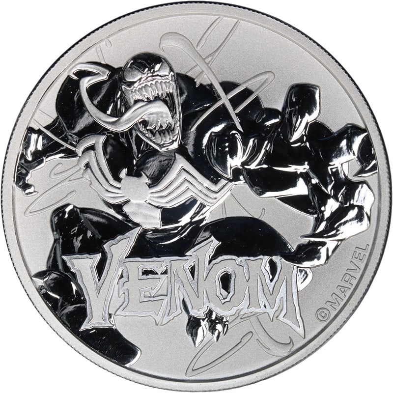 Marvel Venom 2020 Tuvalu $1 1 Ounce .9999 Silver Coin (1 of 2)