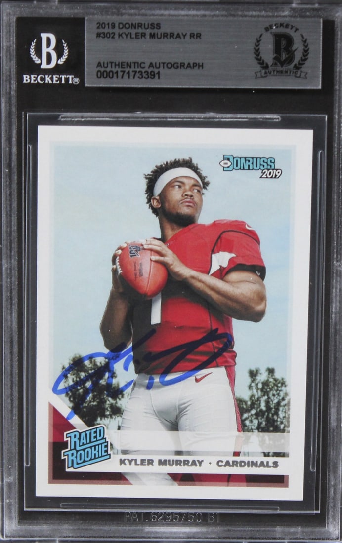 Kyler Murray signed 2019 Donruss 302 card Beckett slabbed Cardinals (1 of 2)