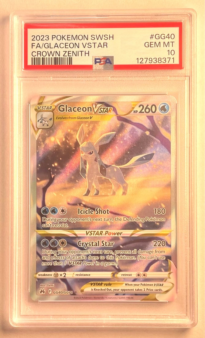 PSA 10 Glaceon VSTAR GG40 Crown Zenith Galarian Gallery Card (1 of 2)
