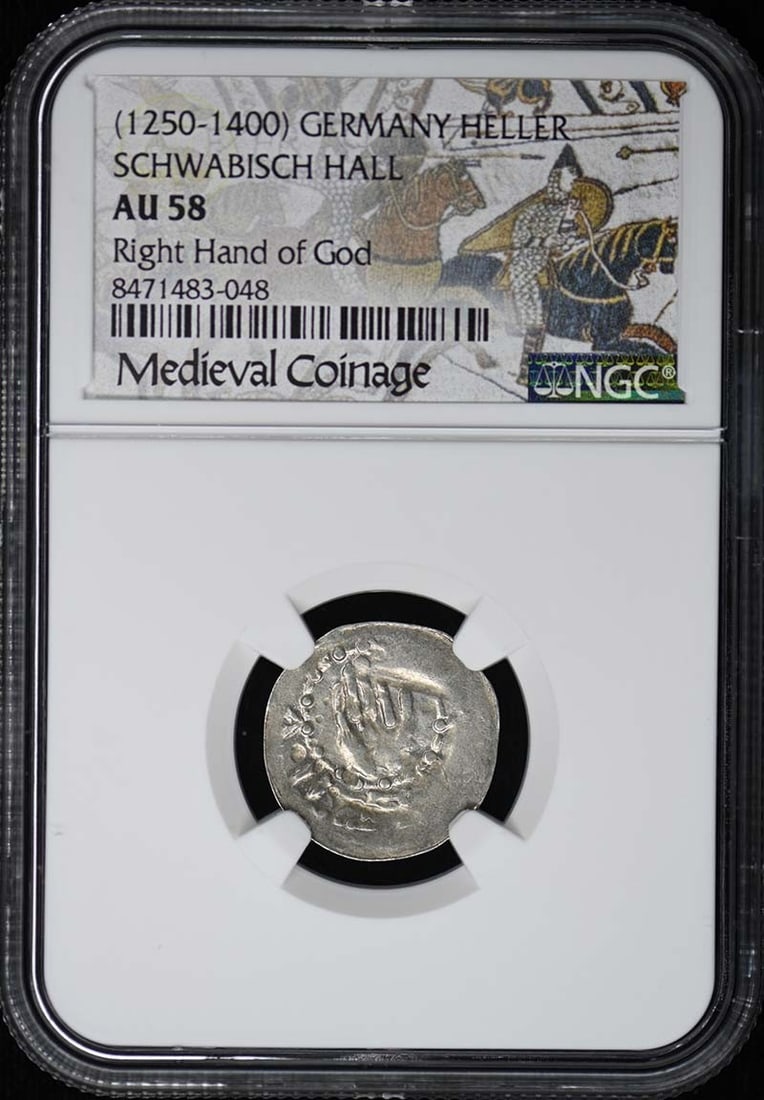 Schwabisch Hall Heller NGC AU58 German Coin Circa 1250-1400 (1 of 2)