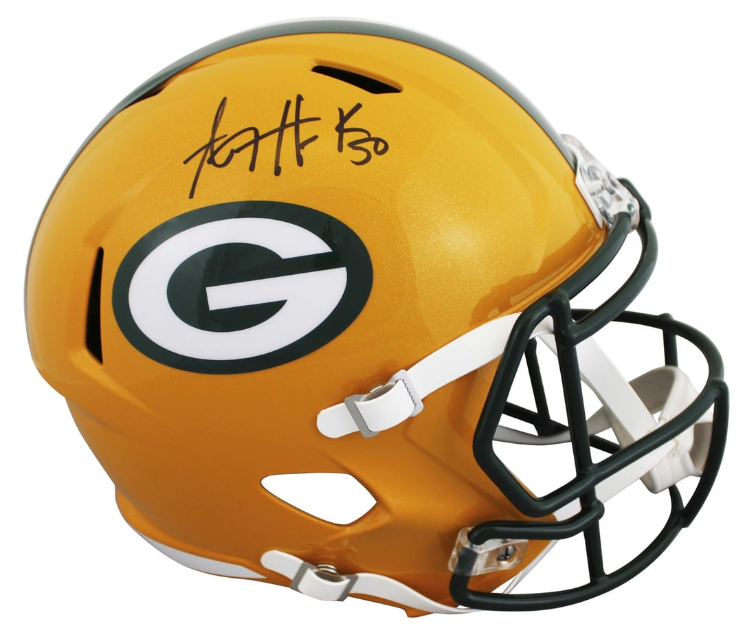 A.J. Hawk Signed Green Bay Packers Full Size Speed Replica Helmet Beckett Witnessed (1 of 3)