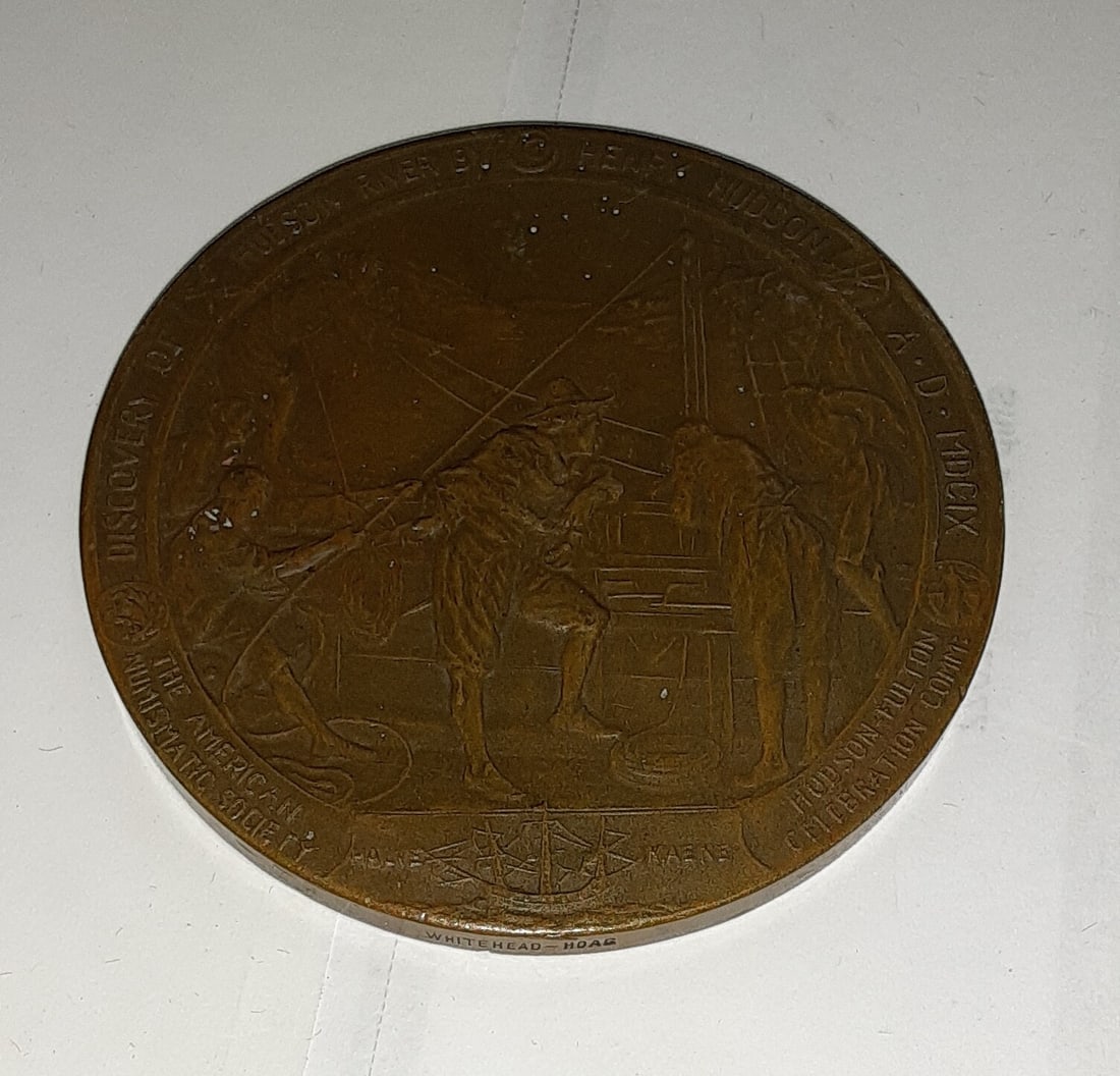 63mm Bronze Henry Hudson Medal Issued by Whitehead and Hoag (1 of 3)