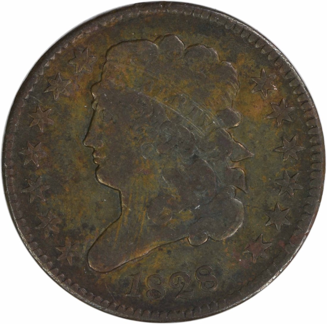 1828 Classic Head Half Cent Copper Coin VF Grade Uncertified (1 of 2)