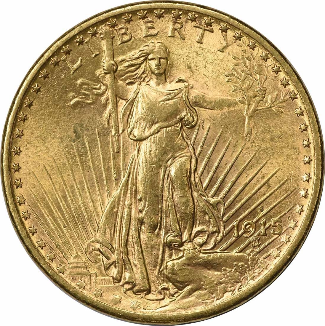 1915 Philadelphia $20 Saint Gaudens Gold Coin AU Uncertified (1 of 2)