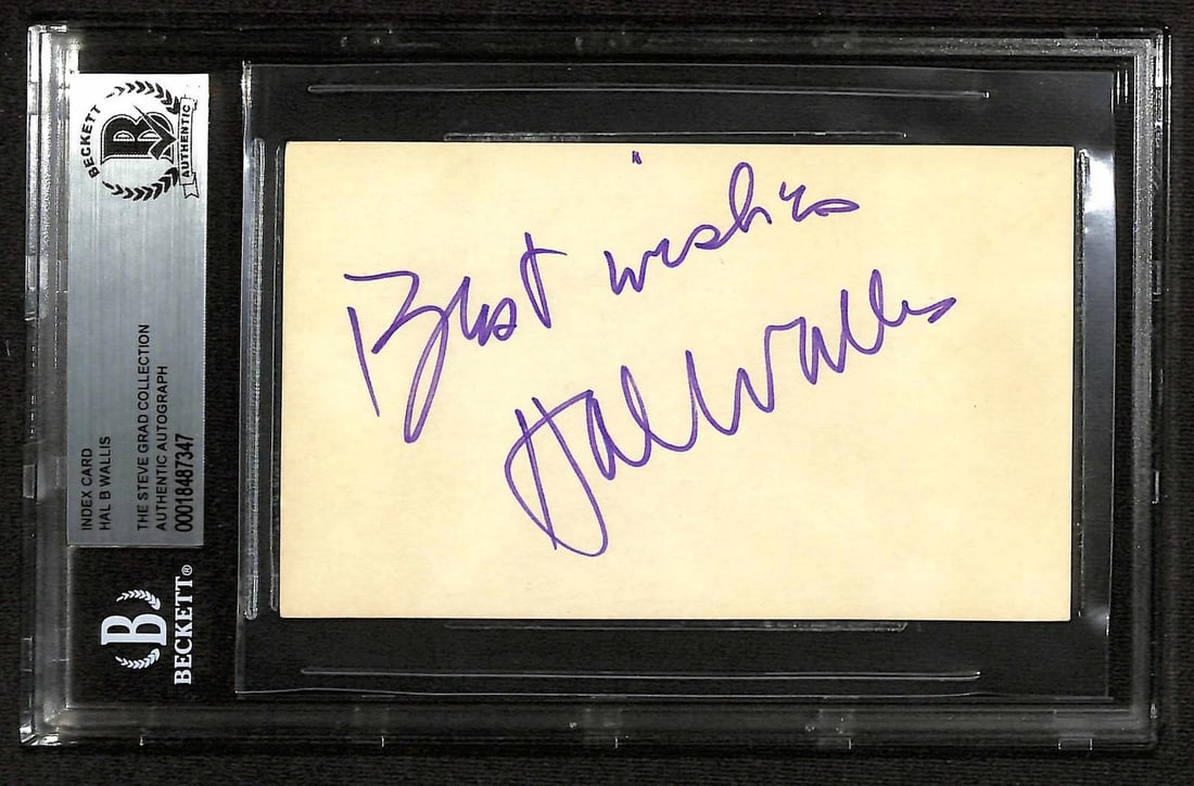 Beckett Authenticated Hal B. Wallis Signed Index Card (1 of 1)