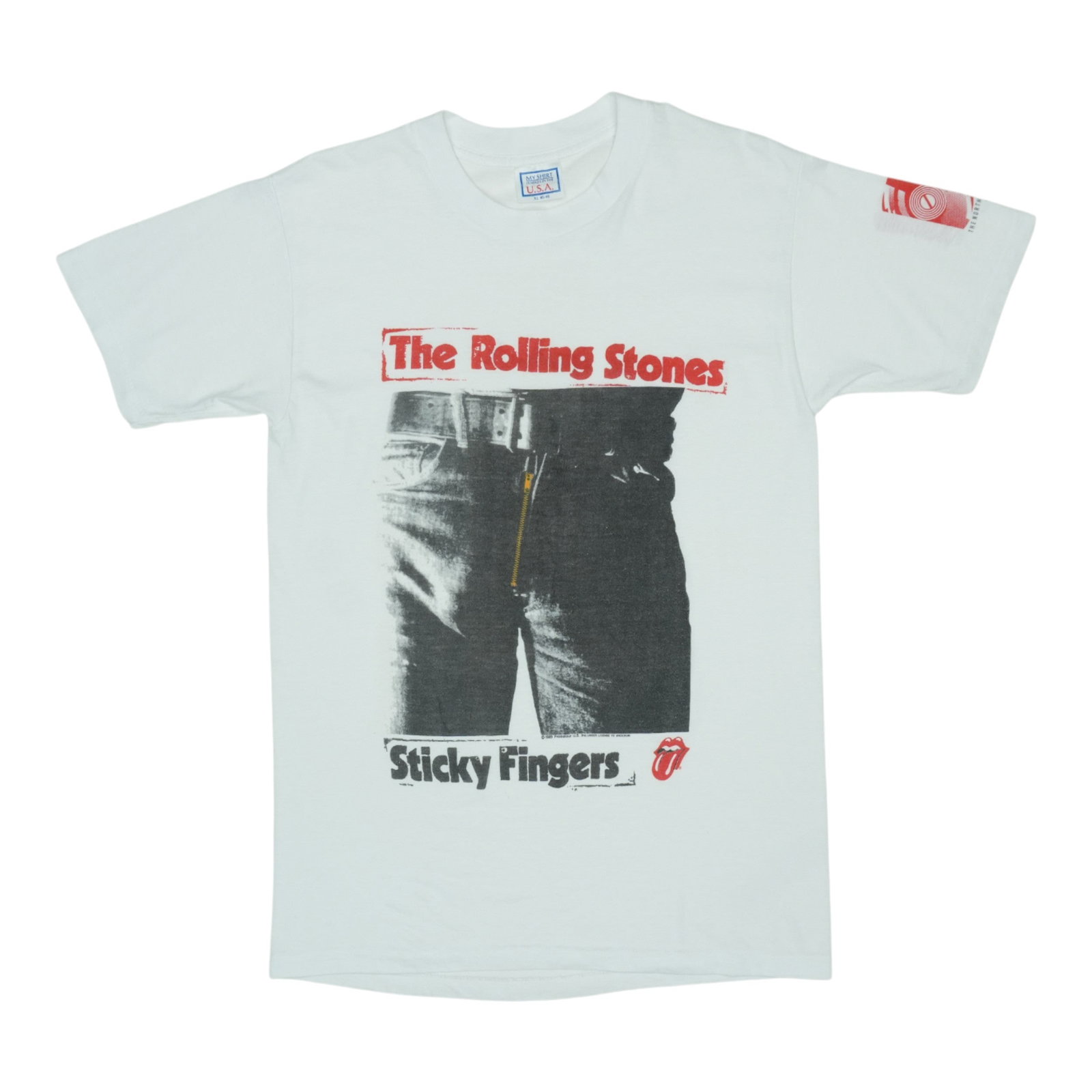 Vintage 1989 Steel Wheels Tour T Shirt Rolling Stones White Poly Cotton XL: Vintage 1989 Steel Wheels Tour T Shirt Rolling Stones White Poly Cotton XL This is an original vintage 1989 Rolling Stones Steel Wheels Tour Shirt. It is a true vintage item from the 1980s and not a m