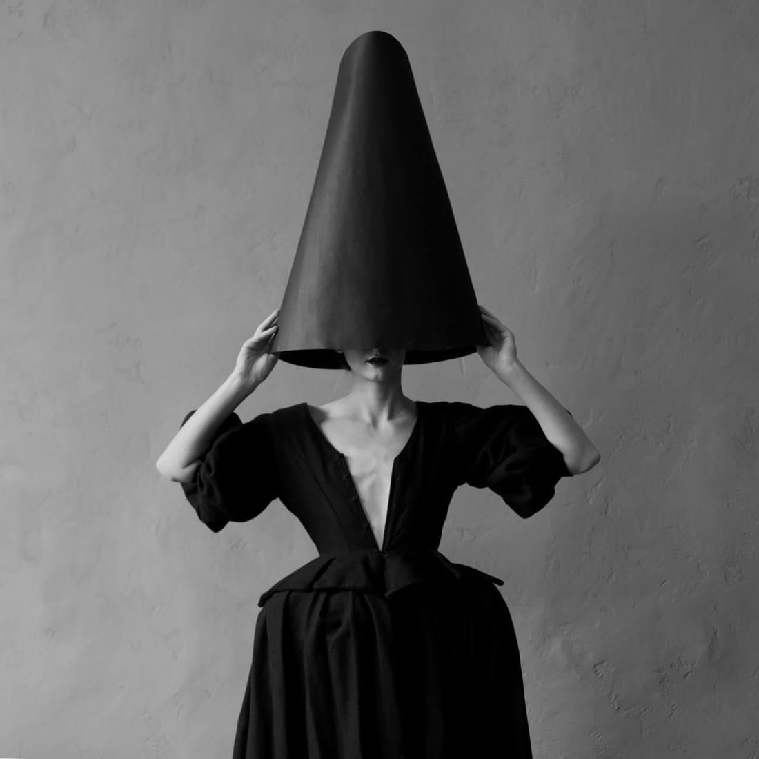 Olha Stepanian Invisibility Hat Black and White Photography Ed. 2/3 39 x 39 in (1 of 4)