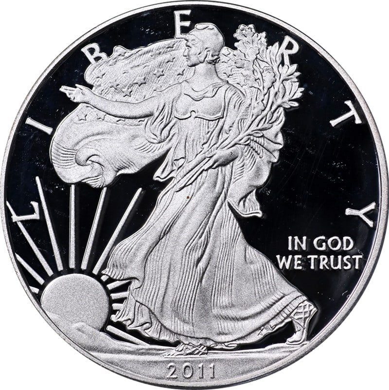 2011 W Silver Eagle Dollar ICG PR70 DCAM Anniversary Label (1 of 4)