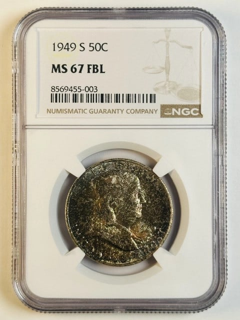 1949-S Franklin Half Dollar NGC MS-67 FBL Silver (1 of 3)