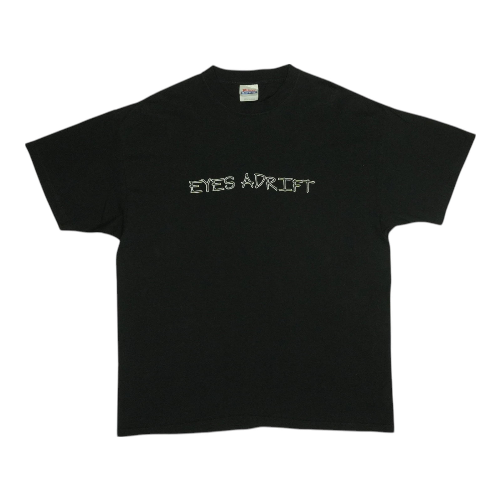 Vintage 2000s Eyes Adrift Black Graphic Cotton T Shirt Extra Large: Vintage 2000s Eyes Adrift Black Graphic Cotton T Shirt Extra Large This is an original vintage Eyes Adrift shirt from the 2000s, featuring both front and back graphics. Made from 100% cotton in black,