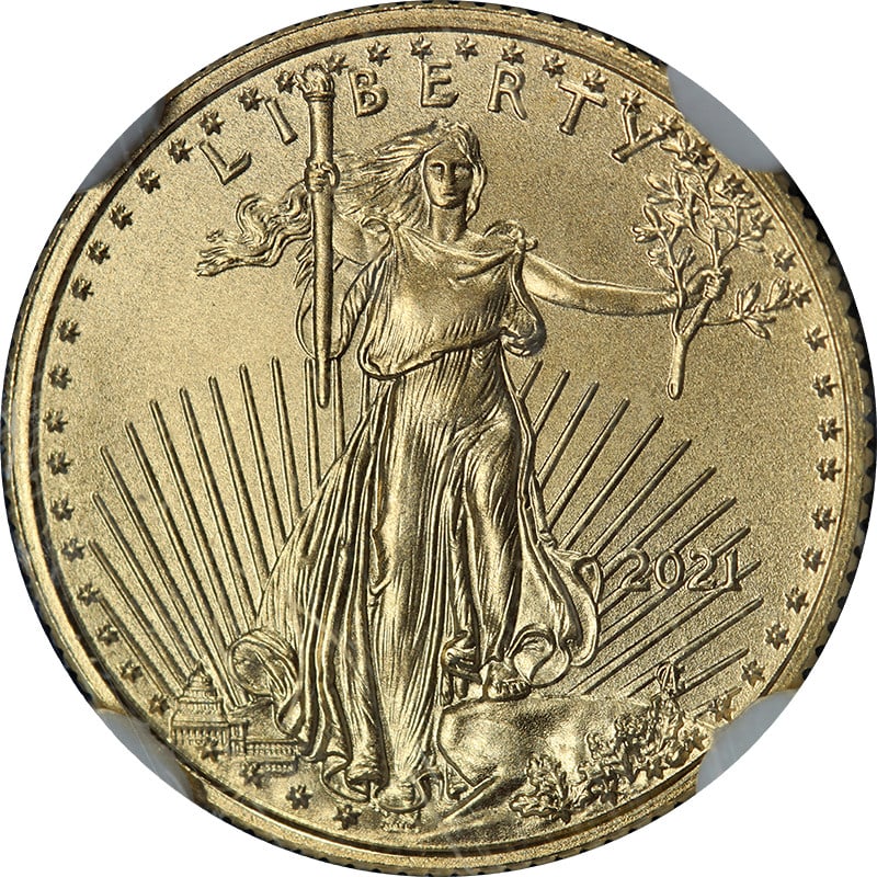 NGC MS70 2021 $5 Gold American Eagle Type 1 Don Everhart Autograph (1 of 4)