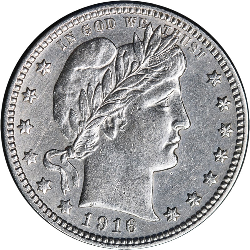 1916 D Barber Quarter Silver Coin Choice AU BU (1 of 2)