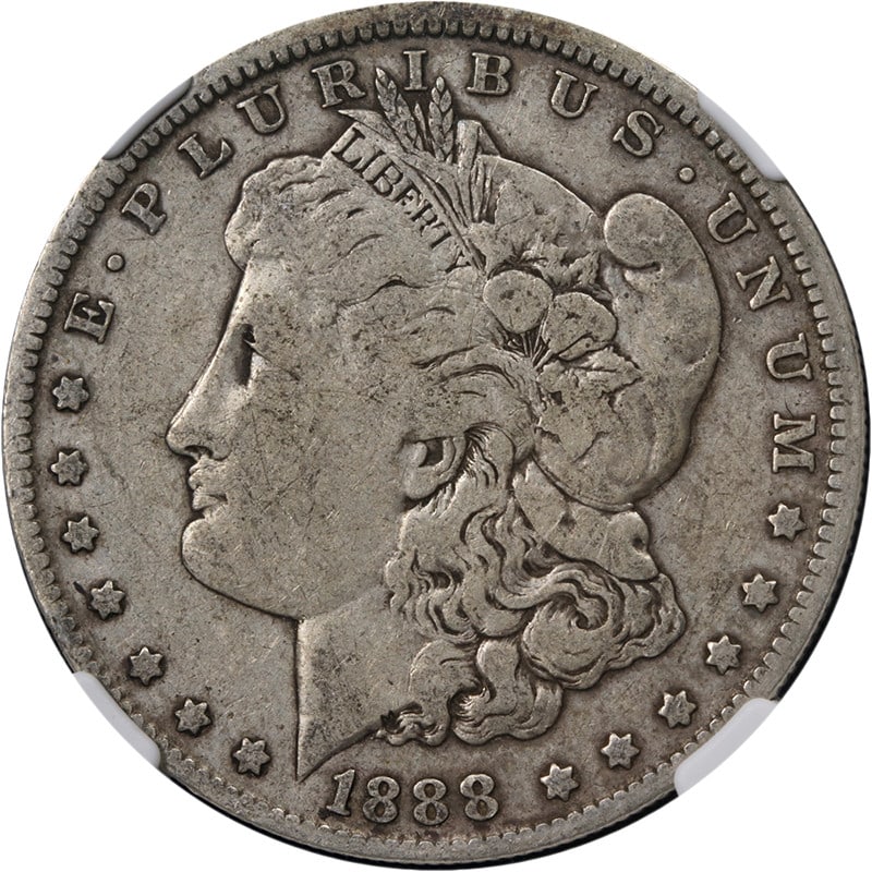 NGC VG10 1888 O Morgan Dollar VAM 4 Hot Lips DDO: NGC VG10 1888 O Morgan Dollar VAM 4 Hot Lips DDO 1888-O Morgan Silver Dollar VAM 4 DDO Hot Lips, certified by NGC and graded VG10. This circulated silver coin has nice eye appeal, a nice strike, great