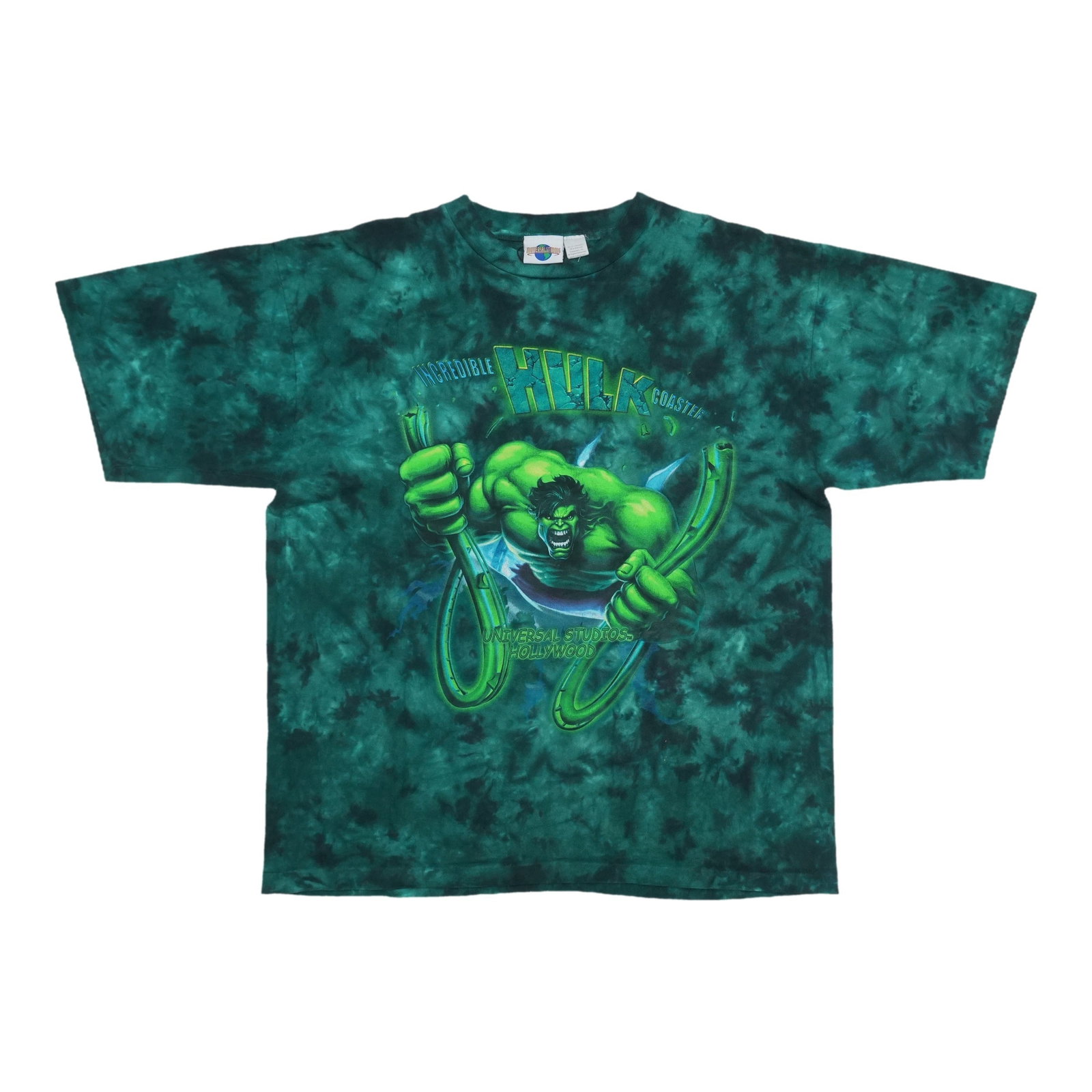 Vintage 1990s Hulk tie dye cotton shirt: Vintage 1990s Hulk tie dye cotton shirt This is an original vintage 1990s Incredible Hulk tie-dye shirt, not a modern reproduction. Made from 100% cotton, it features a vibrant tie-dye design and