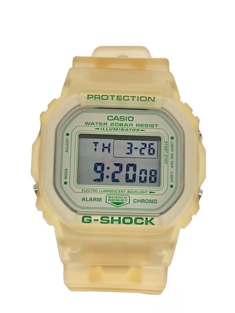 CASIO Hidden NY G Shock White Rubber Men's Quartz Watch: CASIO Hidden NY G Shock White Rubber Men's Quartz Watch This CASIO x HIDDEN NY G-SHOCK DW-5600VT men's wristwatch features a durable rubber construction and a white color scheme. Designed with a quart