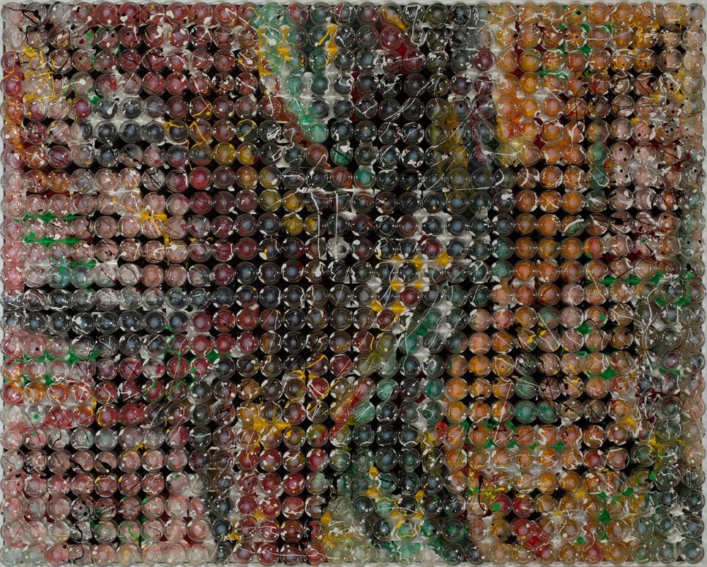 Yoram Katz Rooster Abstract Mixed Media Painting 48 x 60 in (1 of 1)