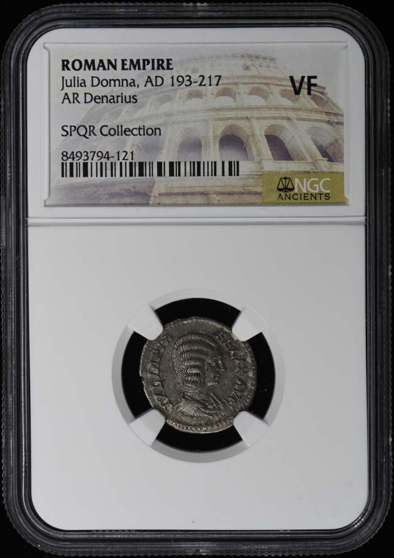 Roman Empire AR Denarius Julia Domna AD 193-217 NGC VF20 (1 of 2)