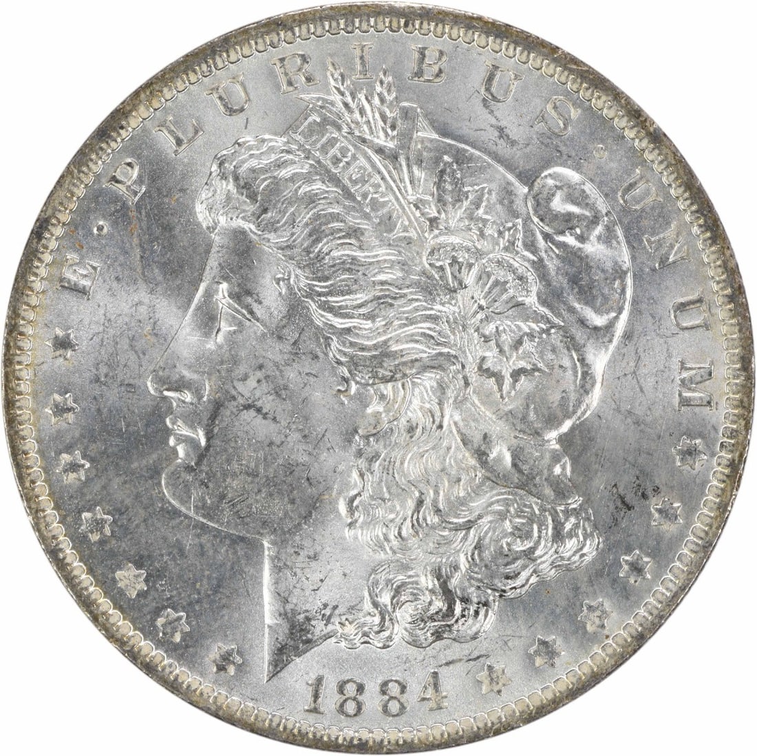 1884-O Silver Dollar Morgan Uncirculated Choice BU Uncertified: 1884-O Silver Dollar Morgan Uncirculated Choice BU Uncertified This 1884-O Morgan Silver Dollar is a Choice Brilliant Uncirculated (BU) coin, uncertified and composed of silver. Minted in New Orleans,