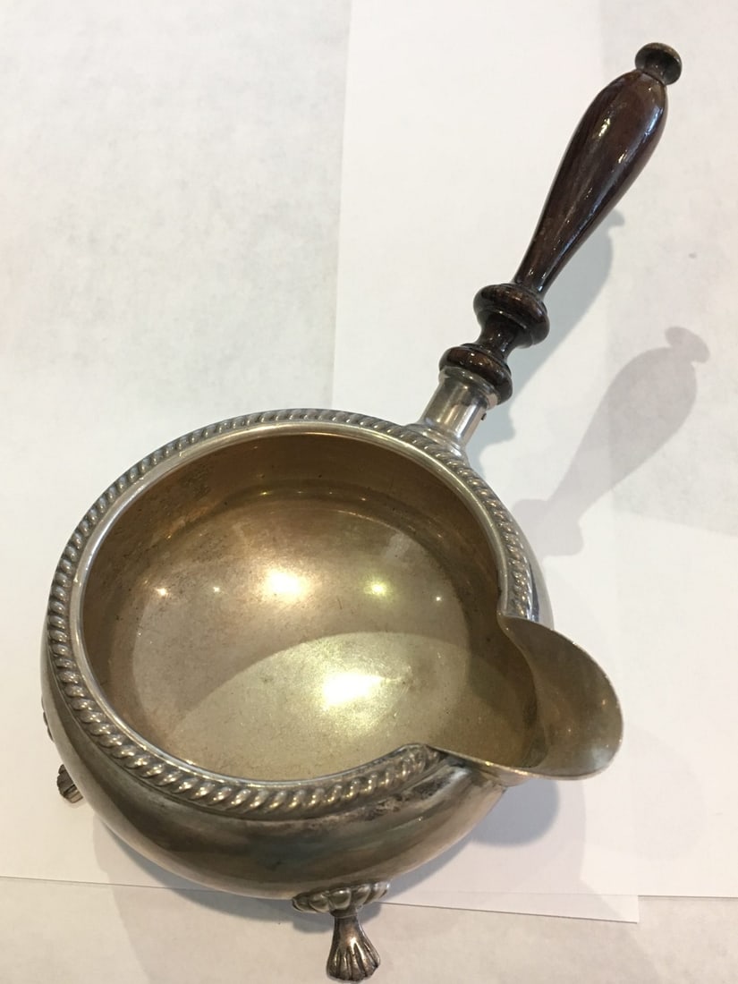 Fisher Sterling Silver Mini Fondue Bowl with Wood Handle Seashell Form (1 of 7)