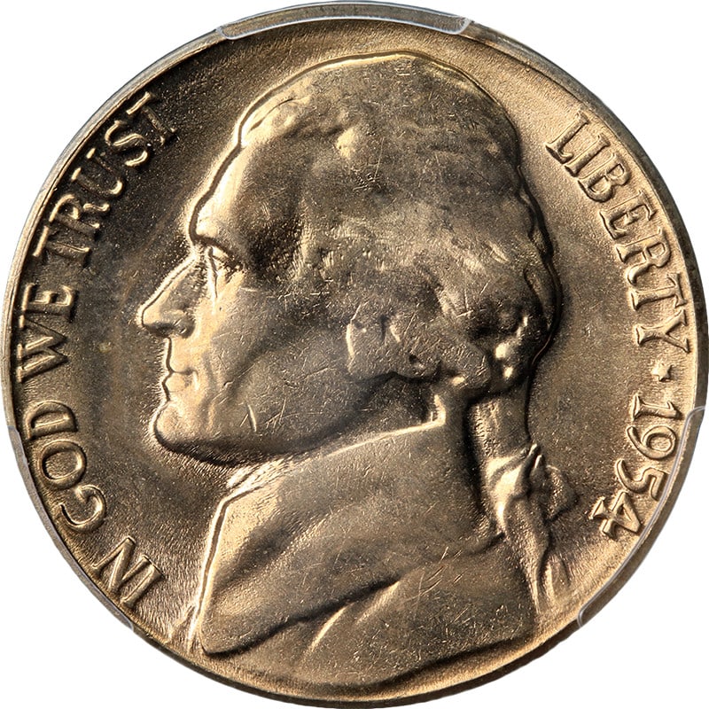 PCGS MS65 1954 S over D Jefferson Nickel Uncirculated (1 of 4)