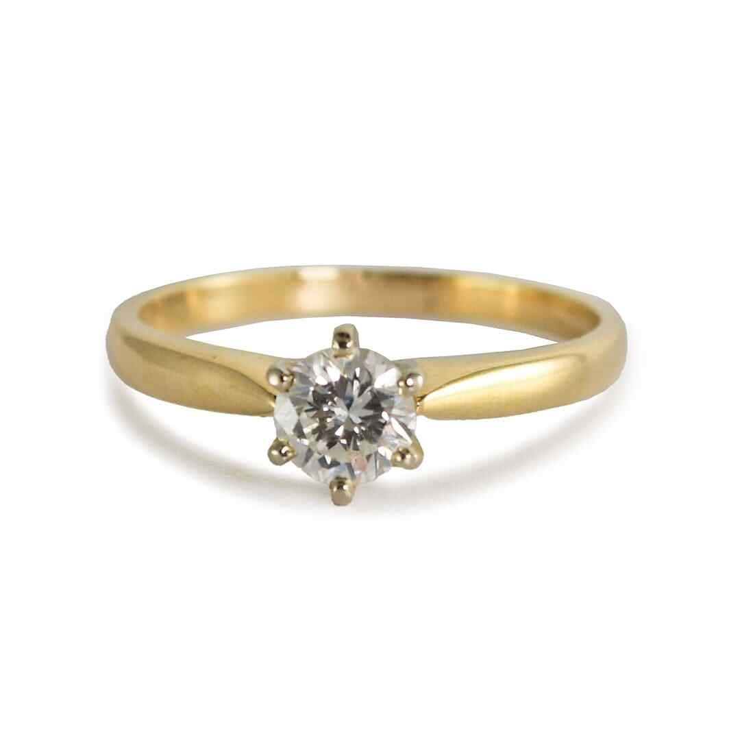 Solitaire Diamond Ring 18K Yellow Gold 0.50ct Size 8 (1 of 6)