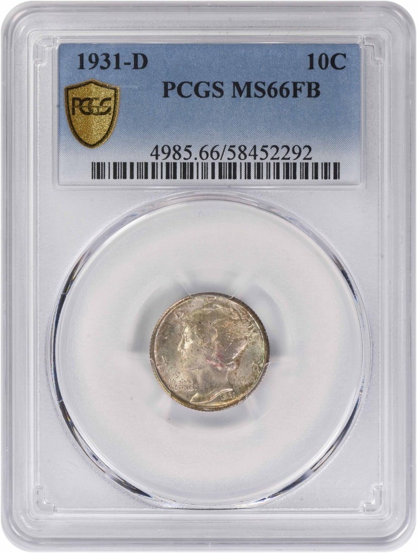 PCGS MS66FB 1931-D Mercury 10C Silver Dime (1 of 4)