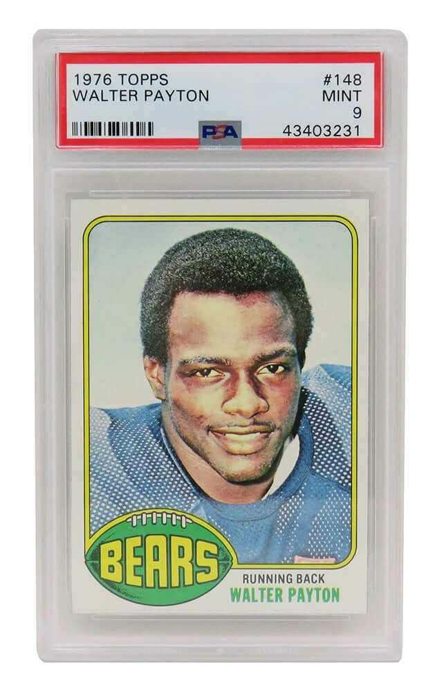 Walter Payton 1976 Topps #148 Rookie Card PSA 9 Mint Chicago Bears: Walter Payton 1976 Topps #148 Rookie Card PSA 9 Mint Chicago Bears This listing features a Walter Payton 1976 Topps #148 rookie card, a must-have for any football card collector. This card has been pr