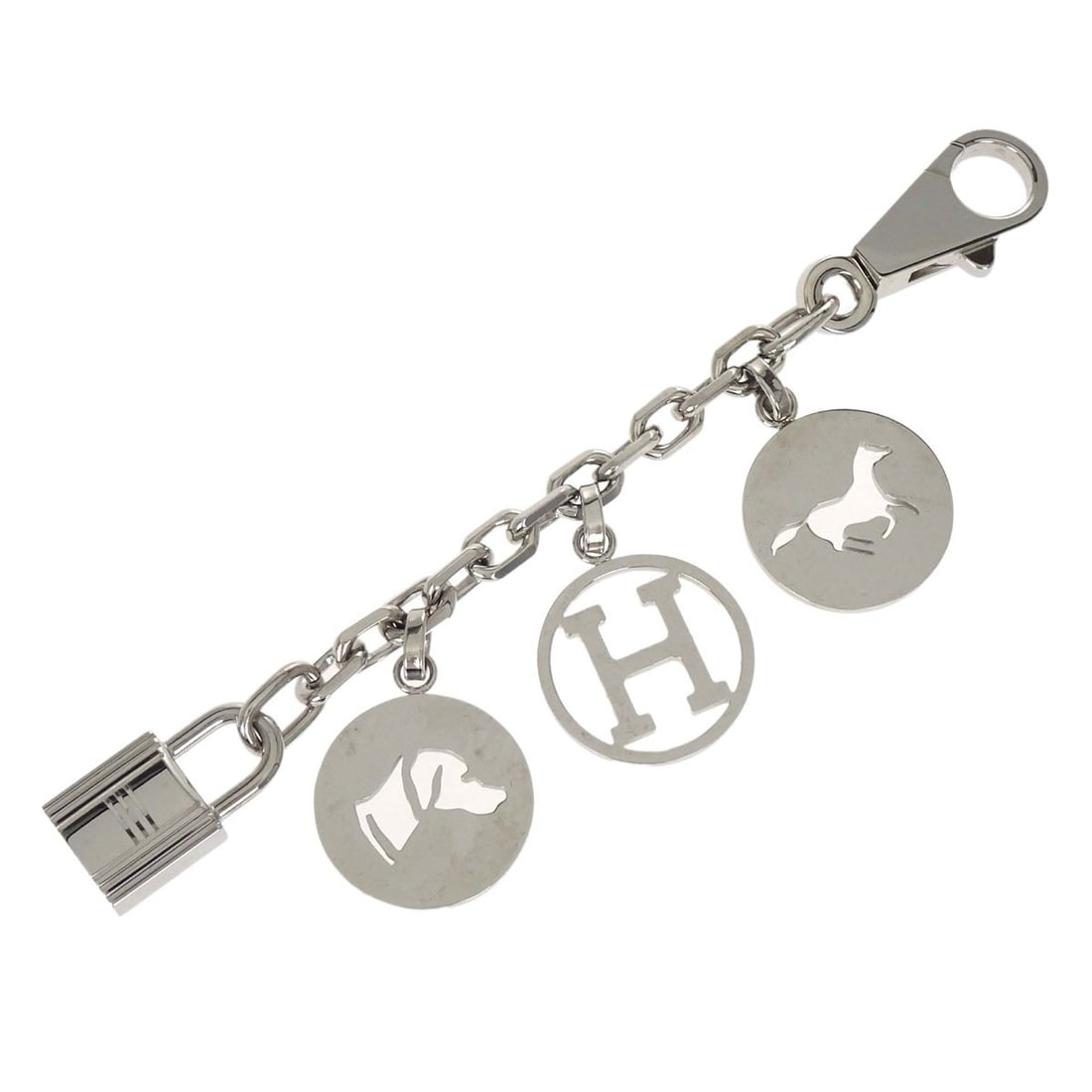 Hermes Amulet Bull Lock Silver Plated Key Holder Charm (1 of 5)